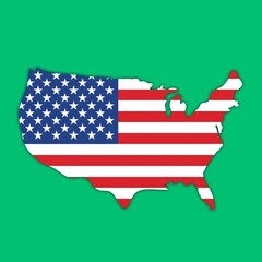 A vibrant USA map filled with the American flag, symbolizing patriotism and national pride. Perfect for educational, political, or creative use. High-quality and eye-catching design.