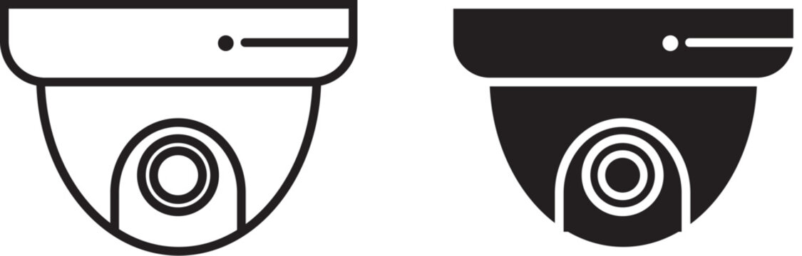 Solid cc camera vector icon set
