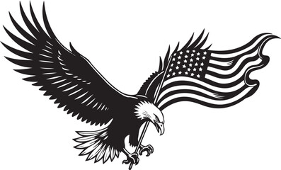 American Flag Eagle SVG | Patriotic USA Bald Eagle Cut File
