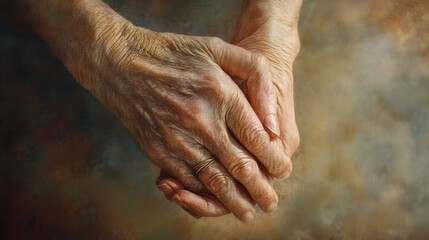 Fototapeta premium Interwoven Bonds: A Timeless Connection Through the Simple Act of Holding Hands