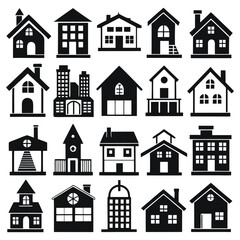 church and building set vector	
