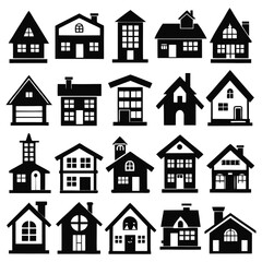 church and building set vector	
