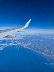 Aerial view of the French countryside from a British Airways flight from Rome to London.