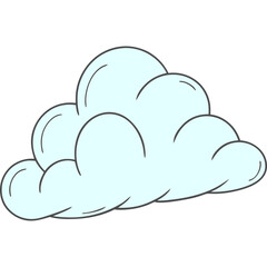Cute and Unique Cloud Flat Icon – Playful Cartoon Weather Element