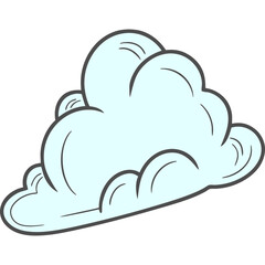 Cute and Unique Cloud Flat Icon – Playful Cartoon Weather Element