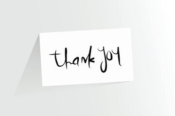 Minimal composition card showing a text thank you with calligraphic hand-written, vector illustration design background