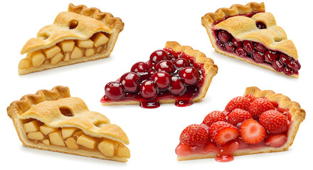 Delicious Fruit Pie Slices: A Vibrant Culinary Still Life