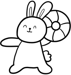 Summer animal line art