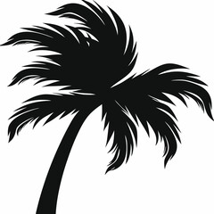 Tropical palm silhouette vector art evokes summer beach design