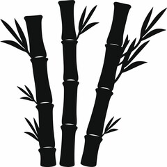 Isolated bamboo vector illustration featuring delicate leaves silhouette