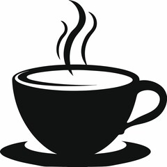 Hot coffee mug with steam, a brown caffeine beverage