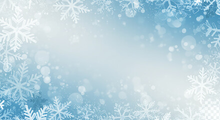 Serene Winter Wonderland: Blue Snowflake Sparkle AI Generated