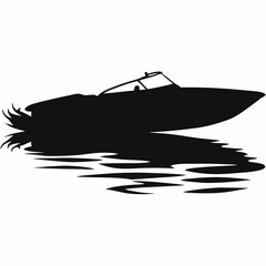 Monochrome yacht silhouette sails into stark contrast