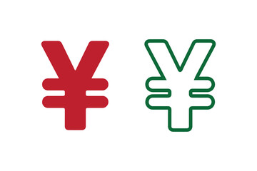 Fototapeta premium simple Japanese Yen silhouette icon vector isolated in white background