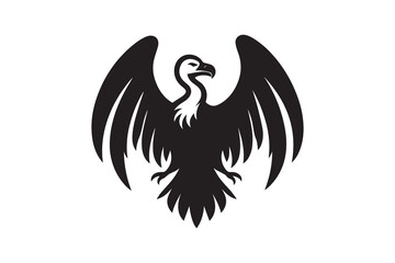 simple Vulture silhouette icon vector isolated in white background