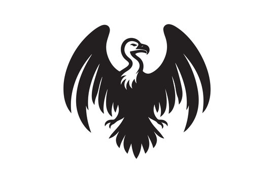 simple Vulture silhouette icon vector isolated in white background
