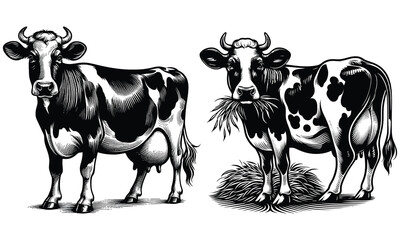 cow on a white background