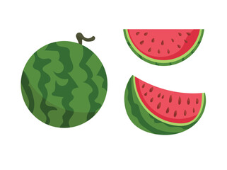 Watermelon. Flat vector, clipart illustration isolated on white background.