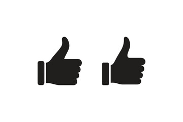 simple Thumbs up and down silhouette icon vector isolated in white background