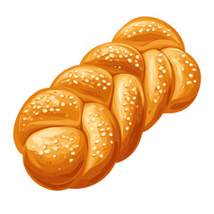 Challah bread loaf on white background

