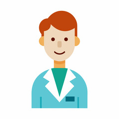 Scientist in Lab Coat Vector Illustration
