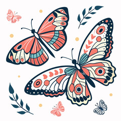monarch butterflies set vector