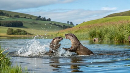 Fototapeta premium sea lion in the water