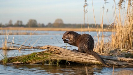 wild boar in the lake