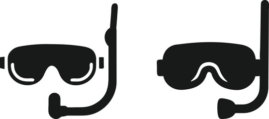 Diver Goggles Silhouette. Scuba Goggles Silhouette Icon. Diving Mask Silhouette Vector. Swim Goggles Silhouette Clipart.