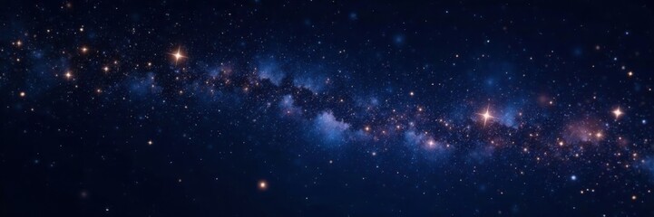 Naklejka premium Sparkling stars against a black canvas of the night sky, galaxy, starry night, twinkling