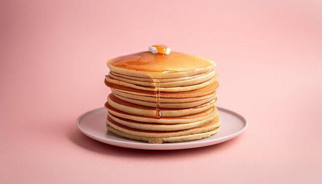 maslenitsa pankakes minimalism isolated on light pink background