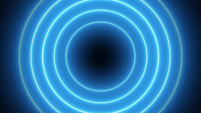 neon circle radio waves looping background. searching process in futuristic interface.radar signal concept.