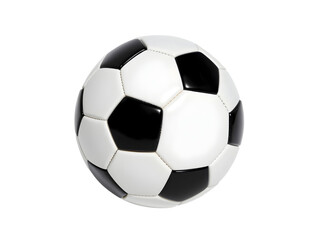 A black and white soccer ball on transparent background 