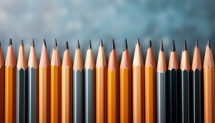perfectly aligned row of pencils symbolizing order and simplicity in design