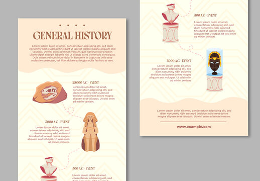 Beige And Brown Illustrated Ancient Culture Timeline Infographic Layout
