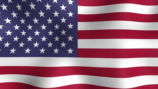 The waving flag of the USA