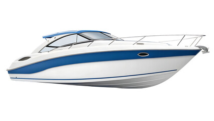 Luxury motorboat isolated on white background
