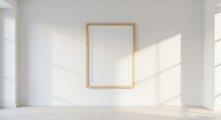 Sunlit Minimalism: Empty Frame, Modern Interior AI Generated