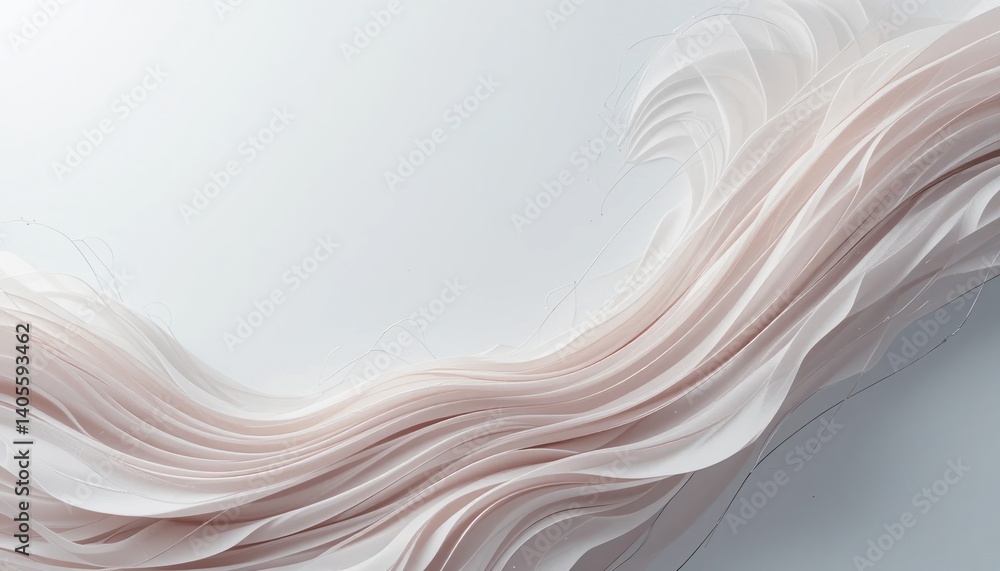Aufkleber flowing textured waves minimalist setting abstract visual art soft color palette close-up perspectiv