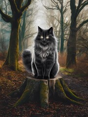 cat in the forest