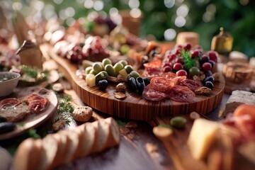 Beautiful arrangement of a charcuterie board