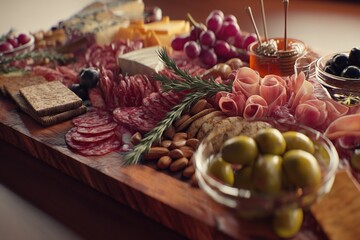 Beautiful arrangement of a charcuterie board
