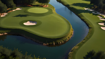 Stunning Golf Field Aerial for Wall Art

