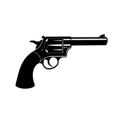 Revolver Silhouette vector illustration