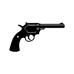 Revolver Silhouette vector illustration