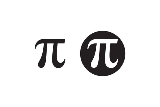simple Math pi symbol silhouette icon vector isolated in white background	
