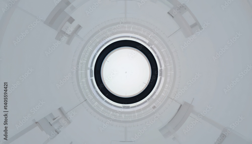 Poster exploring advanced technology concepts aerial view of a futuristic industrial environment in a minim