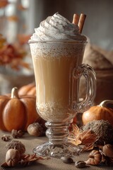 Delicious pumpkin spiced latte coffee drink
