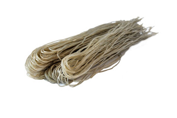 Dry mala noodles food on white background.