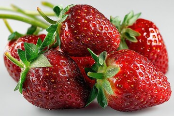 strawberries isolated on white background